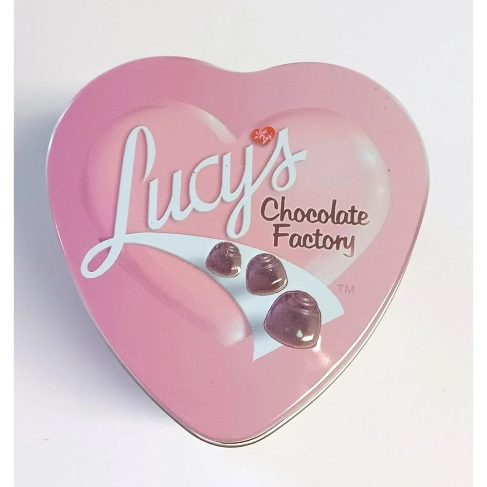 I Love Lucy Watch NWT Pink Band Chocolate Factory Job Switching Heart Tin
